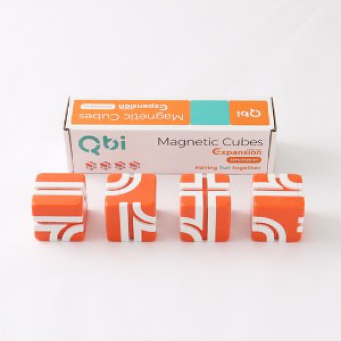 Qbi Explorer Preschool ホワイトレールブロック4個セット(レッド)